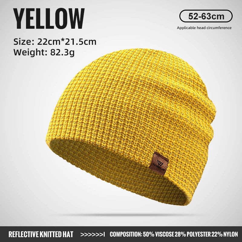 WRELS Reflective Knit Beanie – Windproof Running & Cycling Cap | Unisex