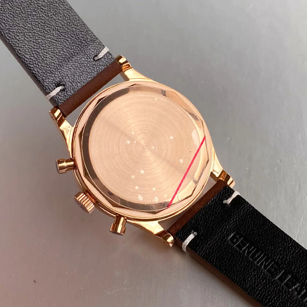 Tandorio F9939G 38mm Chronograph Quartz Watch – Miyota OS20, Domed Mineral Glass, Rose Gold
