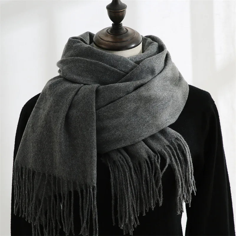 Men's Soft Winter Scarf | Warm Tassel Wrap & Shawl