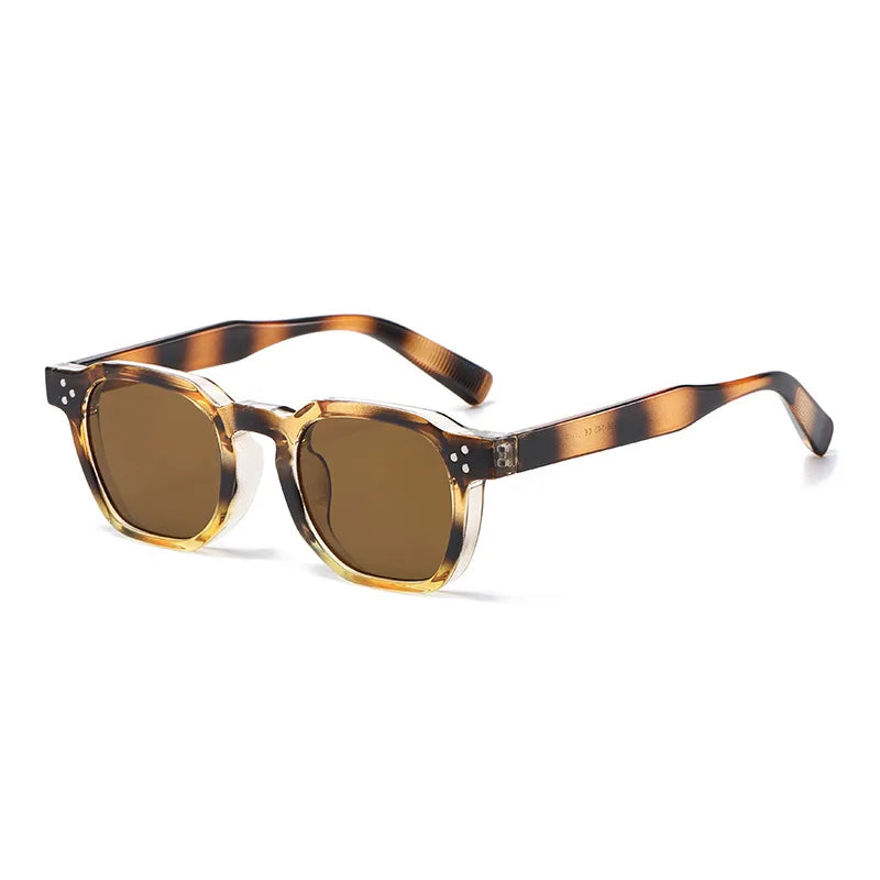 SO&EI New Square Sunglasses Women Retro Rivets Men Trending Sun Glasses UV400