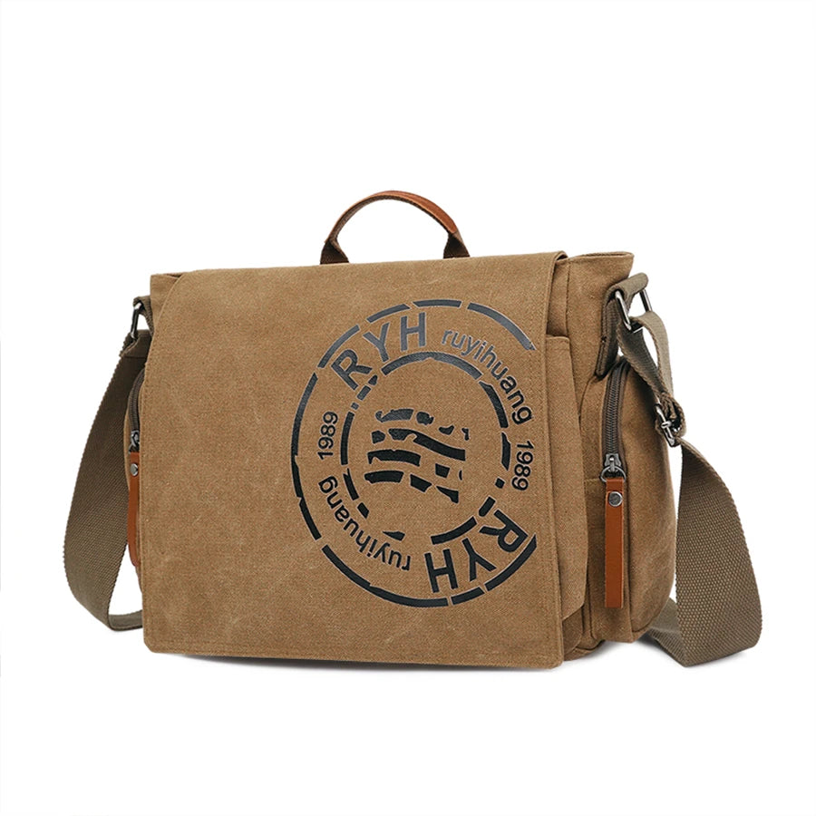 DIDA BEAR Canvas Messenger Bag | Large Capacity Travel & Weekend Briefcase