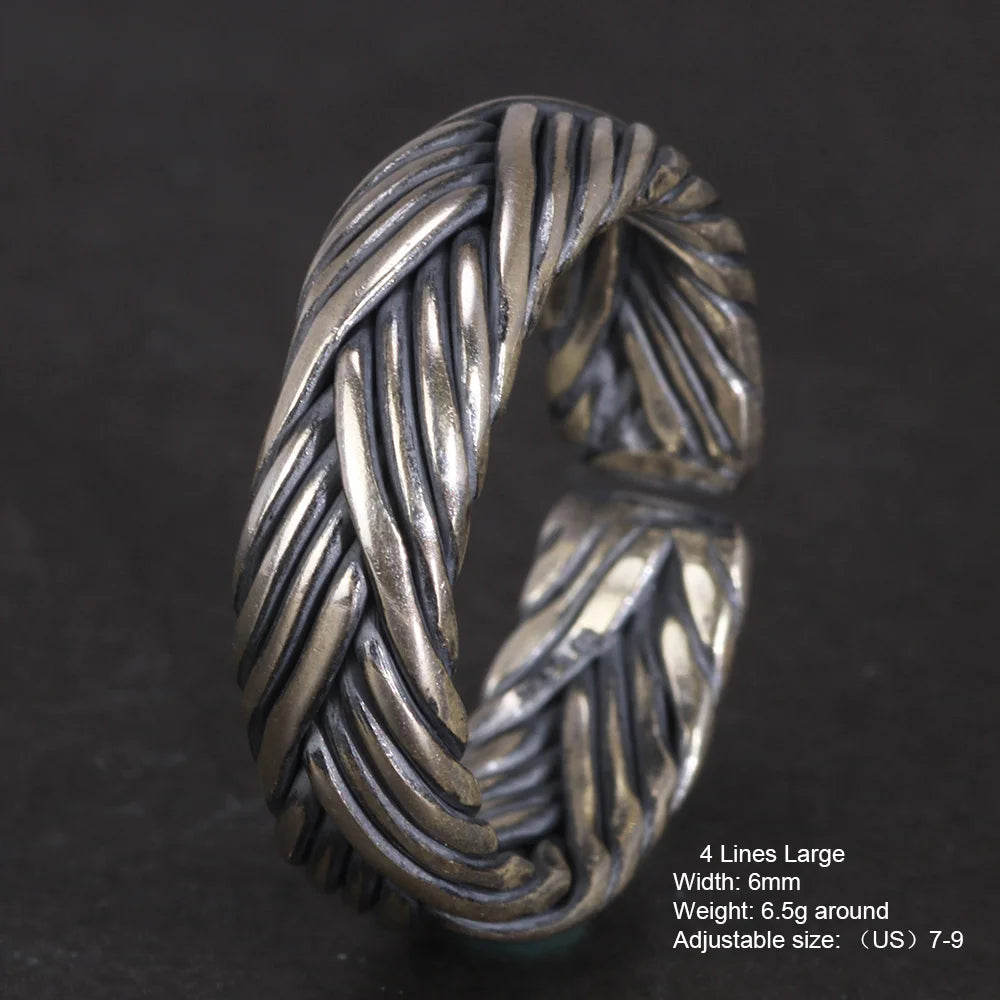 S925 Sterling Silver Braided Ring — Viking Band