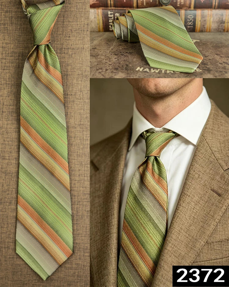 Men's 100% Silk Jacquard Necktie – Geometric, Floral, Checked & Solid