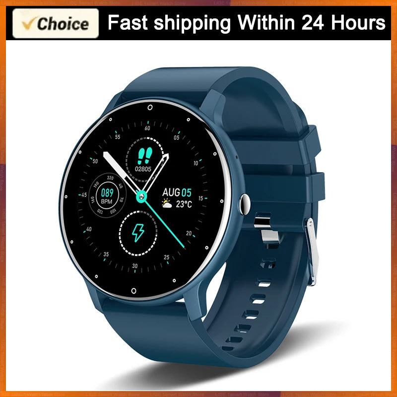 LIGE Smart Watch – 1.28" Round Display, Heart Rate, Blood Pressure, IP67