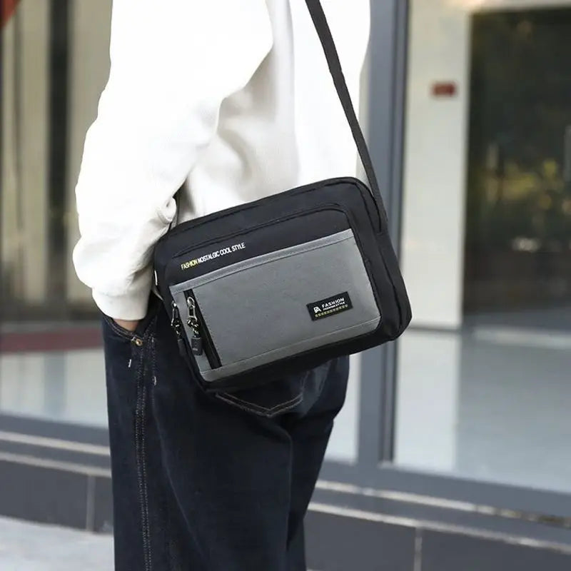 Men's Large Capacity Crossbody Bag – Multi-Pocket Shoulder Bag for Work & Travel