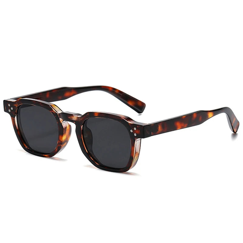 SO&EI New Square Sunglasses Women Retro Rivets Men Trending Sun Glasses UV400