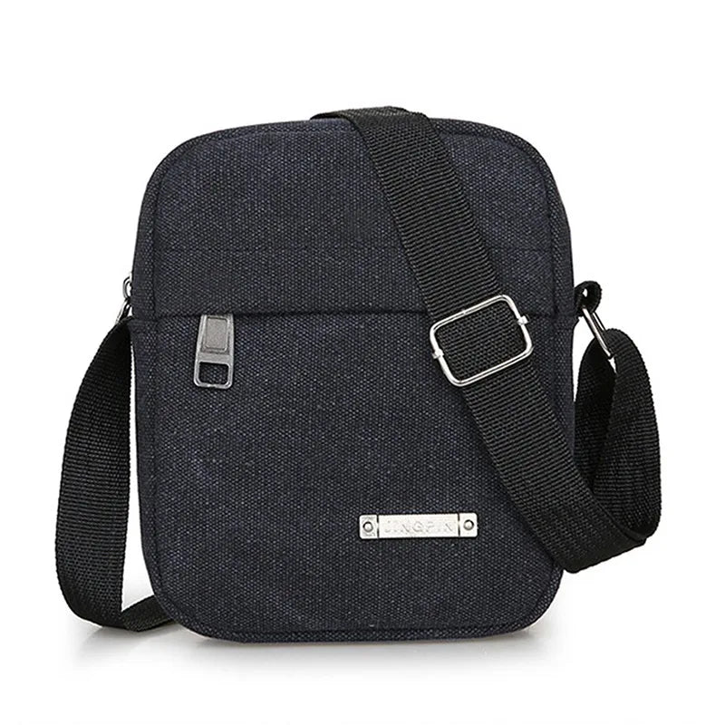 Men's Canvas Mini Crossbody Bag – Casual Shoulder & Messenger Bag