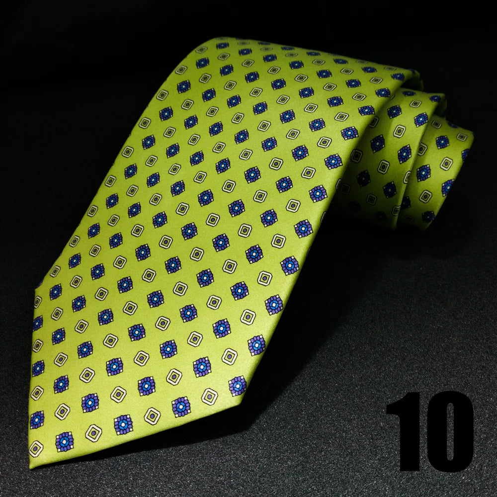 Men's Silk Jacquard Necktie – 10cm Wide Business & Wedding Tie