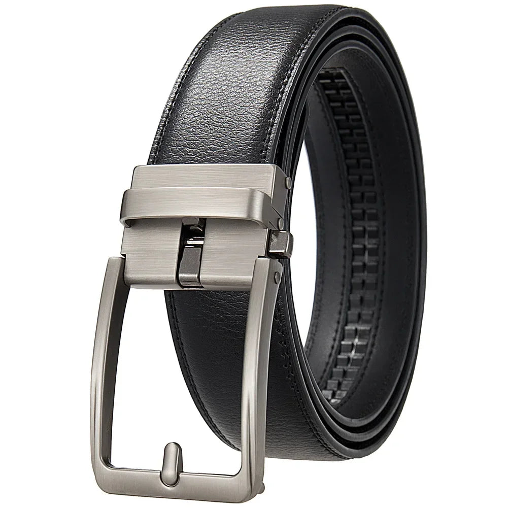 Men's Genuine Leather Automatic Buckle Belt – Designer Fashion