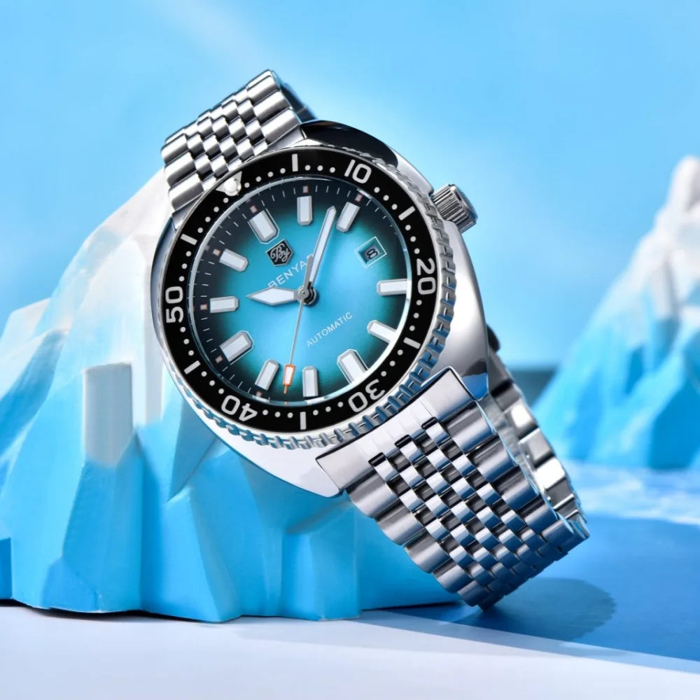 BENYAR BY-5211 Automatic Watch – Tonneau Case, Luminous Dial, Day Display, 50m Water Resistant