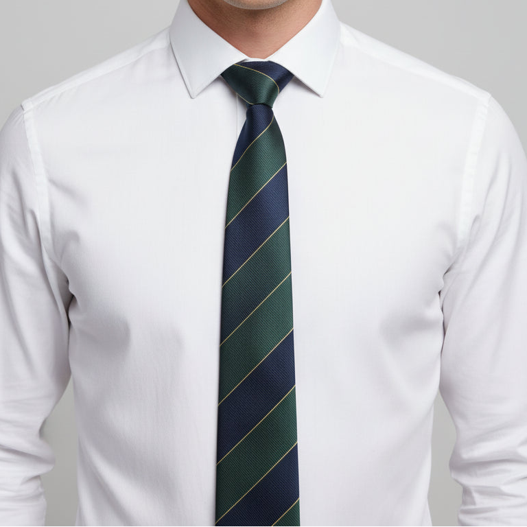 Men's Army Green Necktie – Solid Polyester | 7cm
