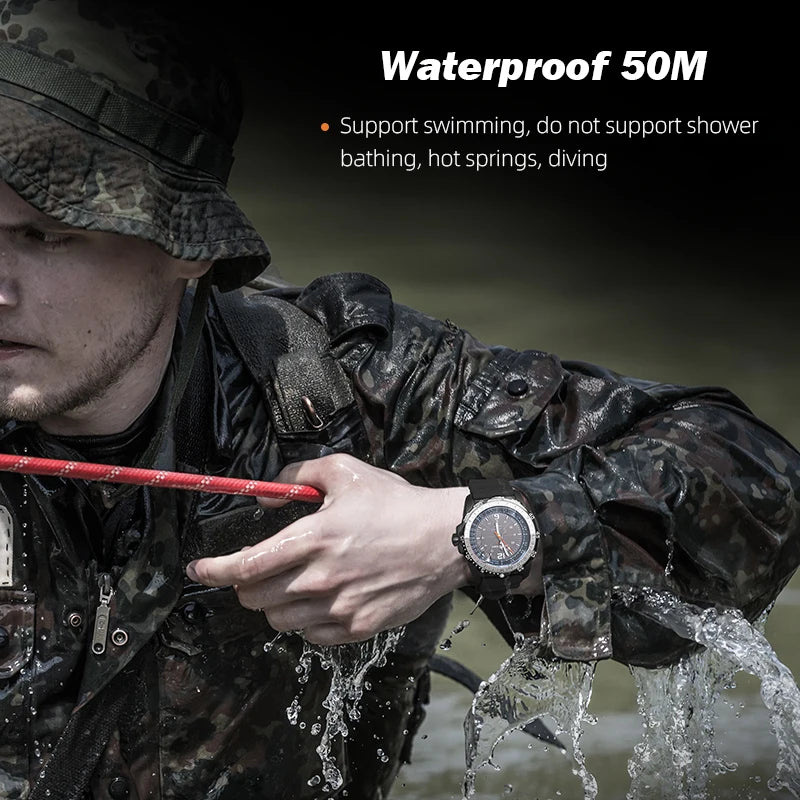 North Edge EVOQUE 2 Men's Solar Digital Watch | Military | 50M Water Resistant