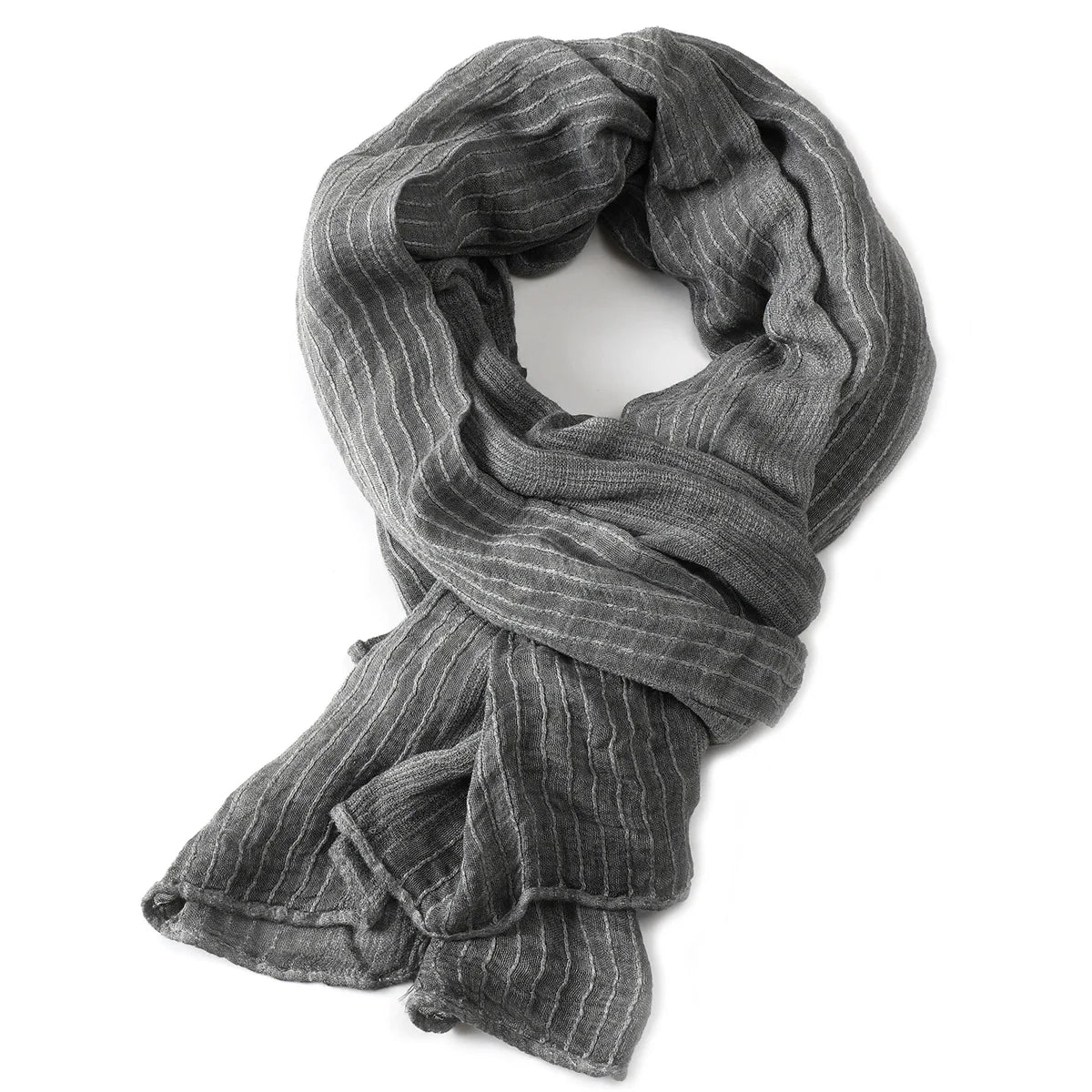 Men's Cotton Linen Solid Shawl Scarf