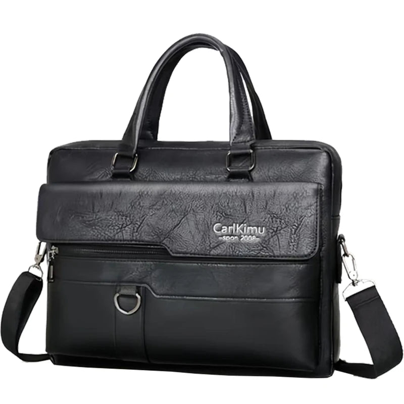 The neutral color men's handbag is suitable for business trips and can also be carried on one shoulder.It is made of PU material