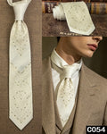 Men's Rhinestone Silk Jacquard Necktie – Paisley & Geometric | High-End