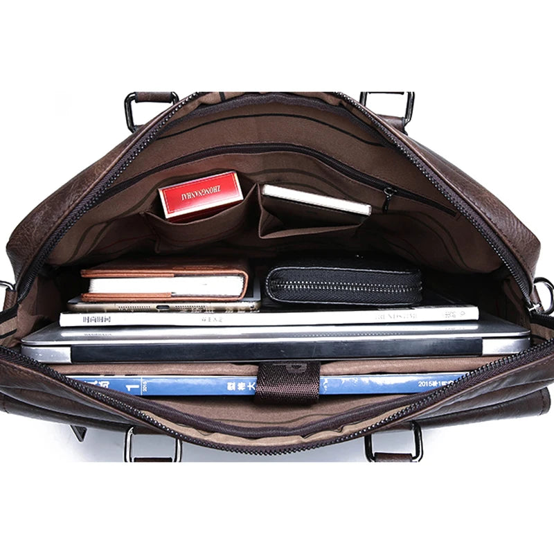 Men's Minimalist Trend Briefcase Large Capacity Office Shoulder Bag Waterproof Business Laptop Handbags Commute Crossbody Bag