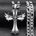 Multilayer Christian Cross Pendant Necklace for Men Hip Hop Stainless Steel Gold Color Crucifix Necklaces Male Jewelry Gifts