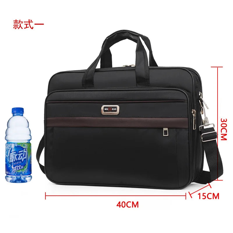 Large Capacity Waterproof Oxford Cloth Shoulder Bag for Men And Women Business Travel Apple Computer Bag Vintage Style