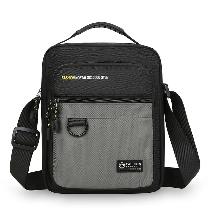 Men's Nylon Multi-Pocket Crossbody Bag – Large Capacity Shoulder Bag for Business & Daily Use