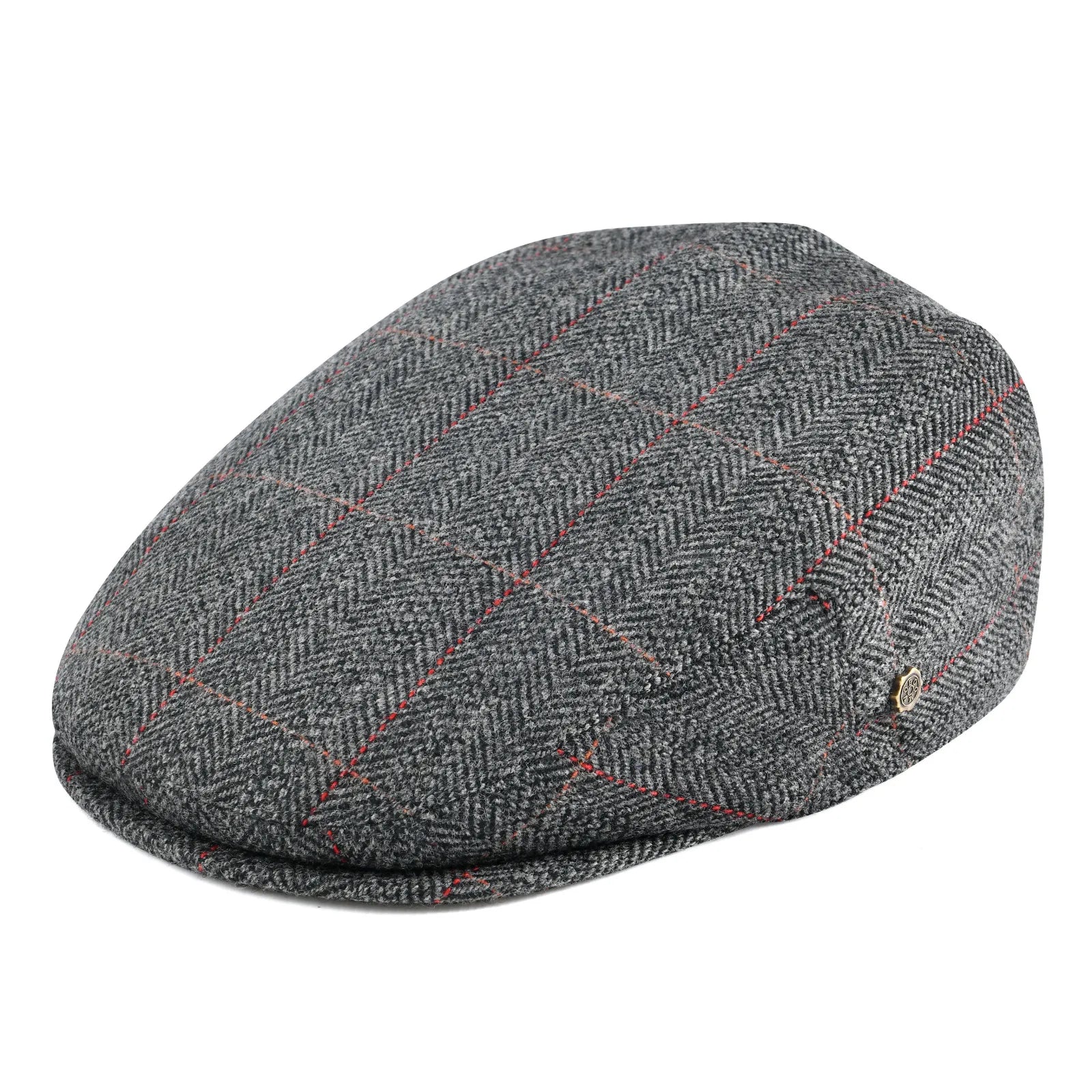 VOBOOM Wool Tweed Herringbone Flat Cap – Newsboy & Ivy Hat for Men & Women