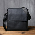 Men's Genuine Leather Shoulder Bag – Natural Cowhide Crossbody, 10" iPad Compatible