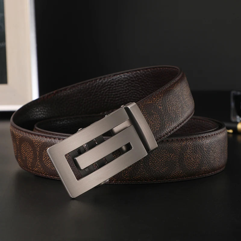 Unisex Split Leather Belt – Designer-Style Square Buckle
