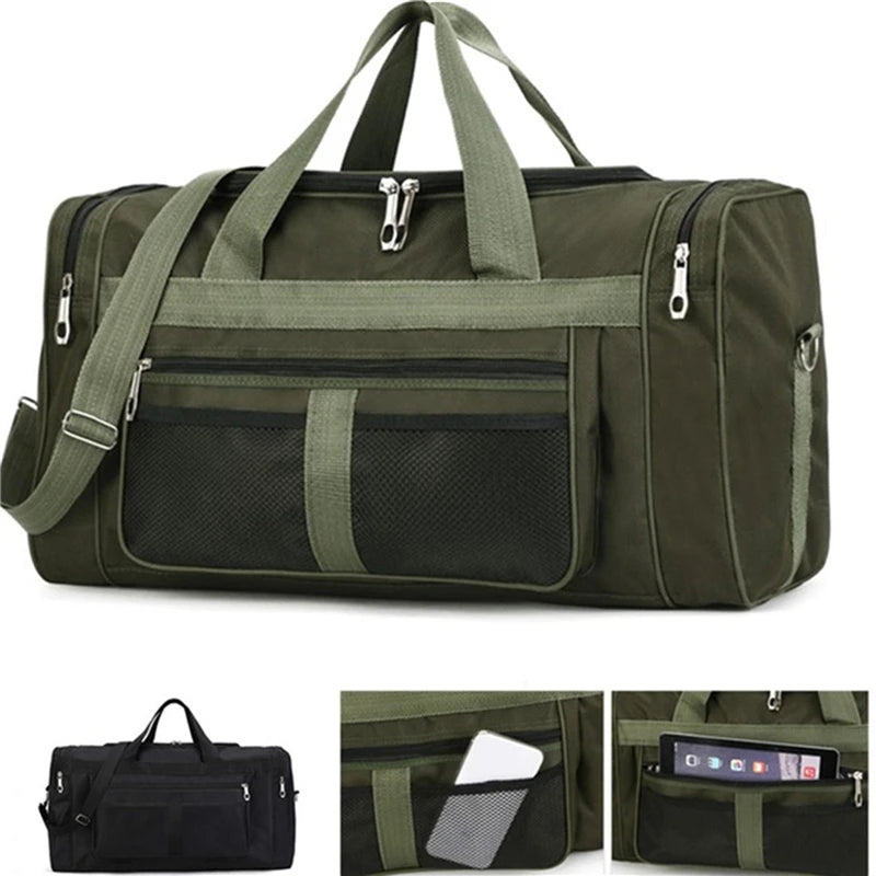Large Nylon Weekender & Travel Duffel Bag – Gym, Overnight & Carry-On Holdall