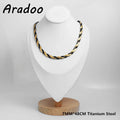 ARADOO Titanium Steel Men's Necklace Collar Simple Design Stainless Steel Magnetic Necklaces