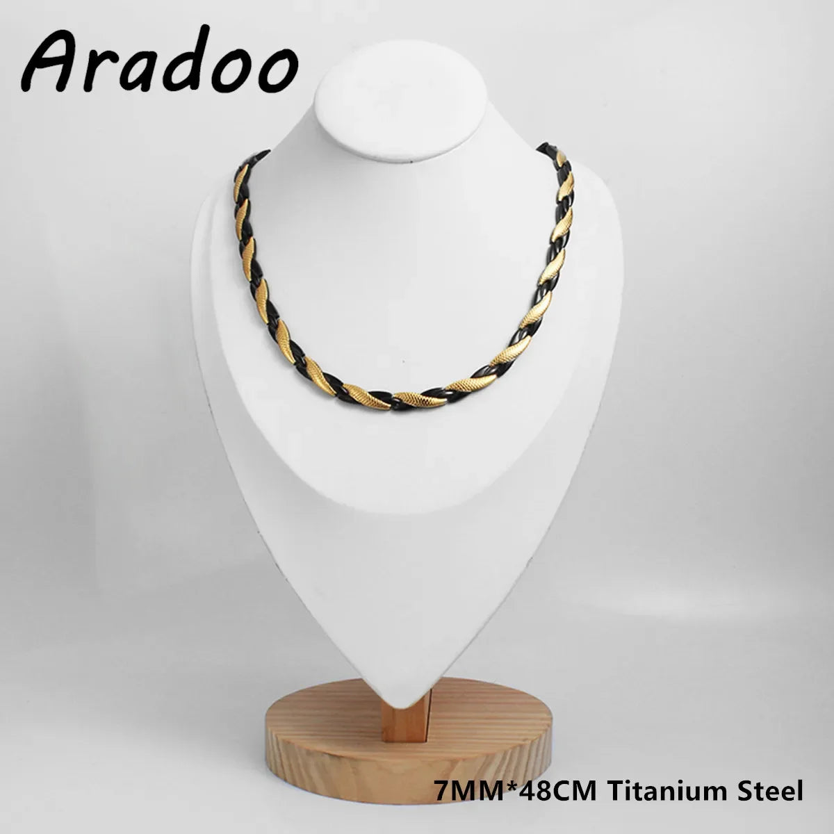 ARADOO Titanium Steel Men's Necklace Collar Simple Design Stainless Steel Magnetic Necklaces