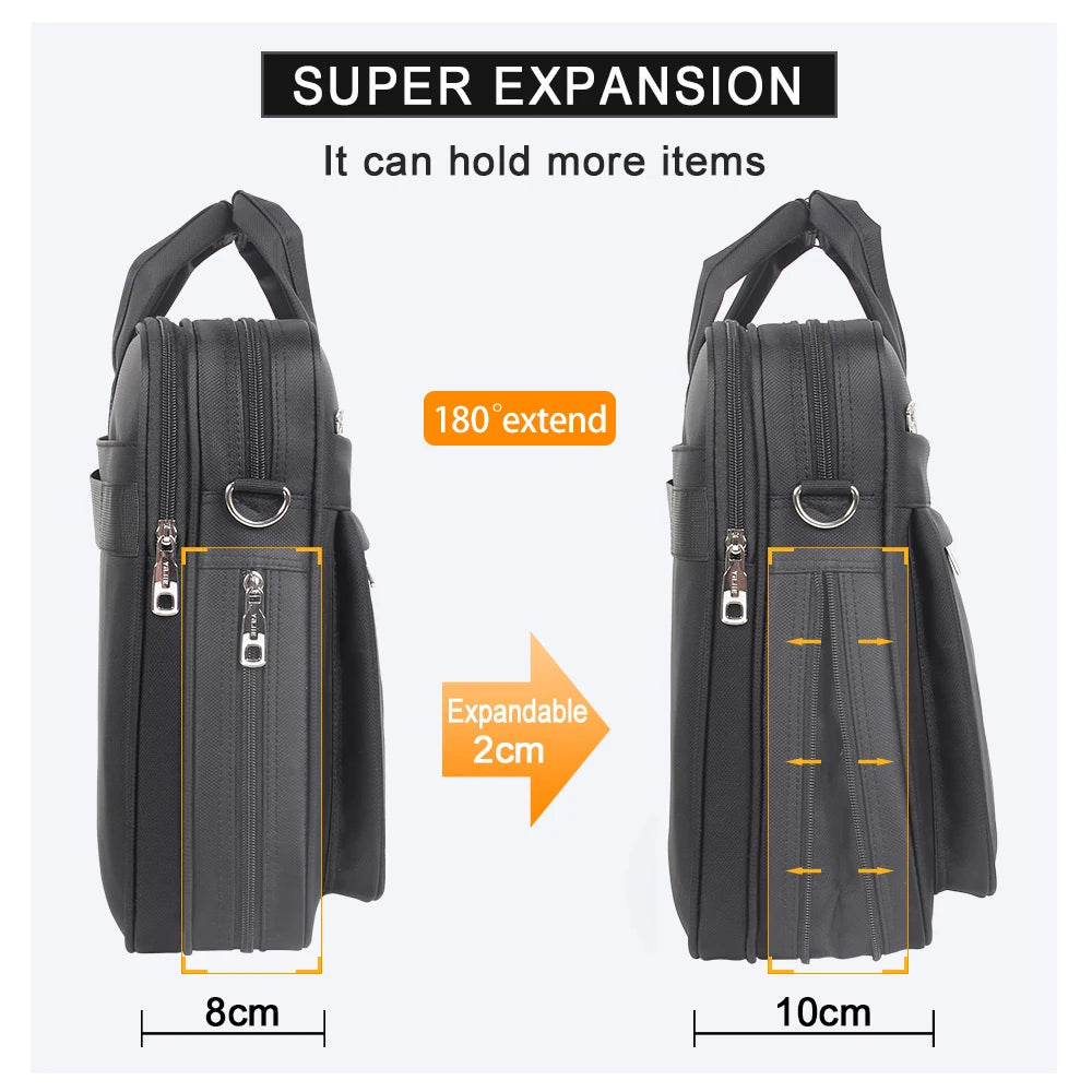 Men's Canvas Briefcase | Large Capacity Laptop Bag in 14", 15.6" & 17"
