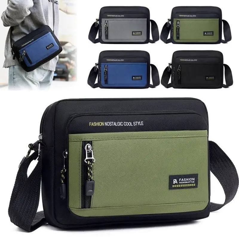 Men's Large Capacity Crossbody Bag – Multi-Pocket Shoulder Bag for Work & Travel