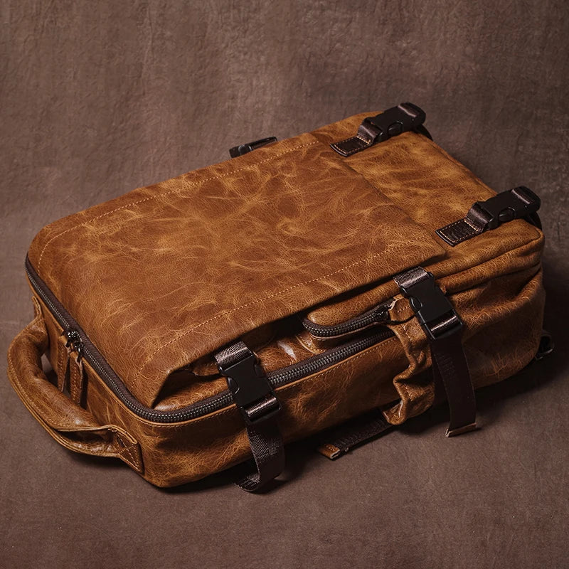 GURO Men's Genuine Leather Backpack