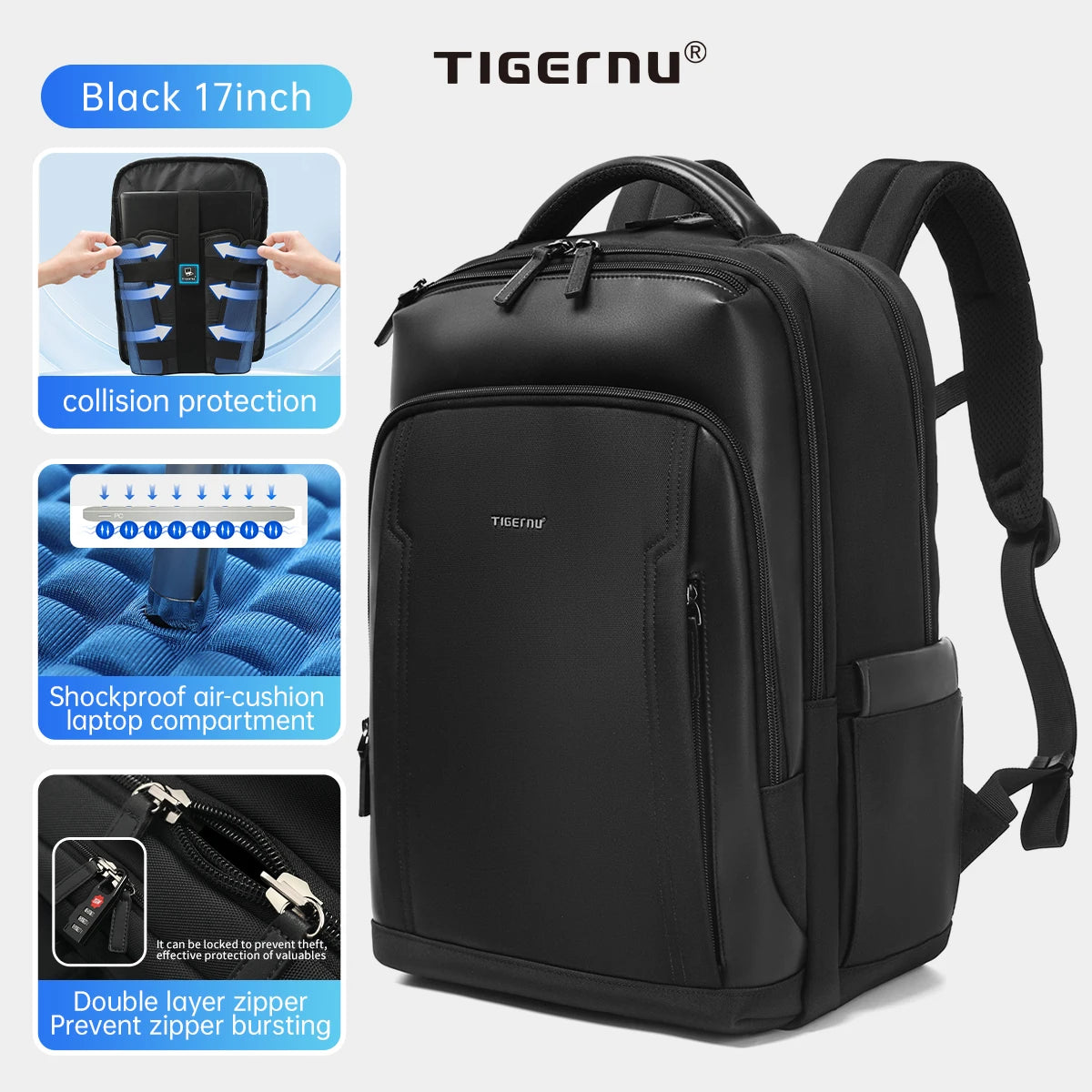 Tigernu Classic Travel Backpack – Two Sizes, Adjustable Laptop Compartment, 25–32L