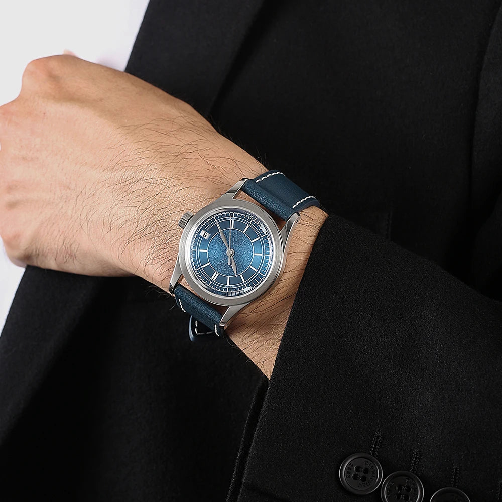 BODERRY HOU Automatic Watch – 80-Hour Power Reserve, Domed Sapphire Crystal, 100m Water Resistant