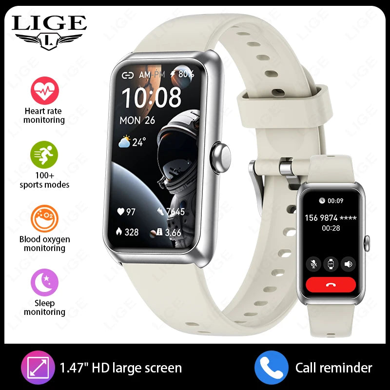 LIGE T11 Fitness Tracker Smartwatch | IP68, Bluetooth Calling, Heart Rate & Sleep Monitor