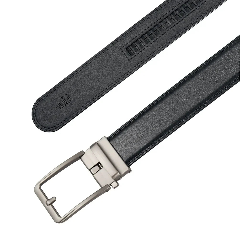 Genuine Leather Casual Belt | Automatic Buckle | Black & Brown | 105–170cm