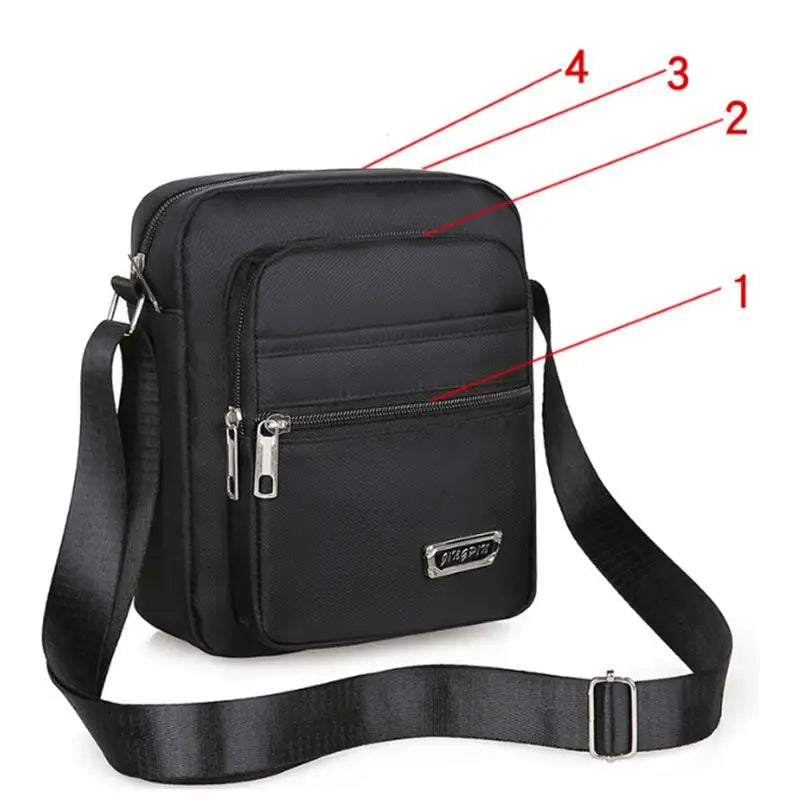 Men's Waterproof Nylon Bucket Crossbody Bag – Multi-Layer Shoulder & Business Bag