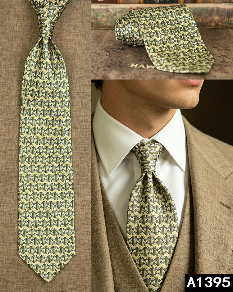 100% Silk Men's Printed Necktie – Vintage & Novelty Collection
