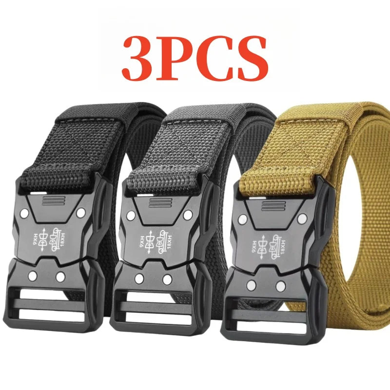 3 pairs of men's nylon belts, outdoor sports casual work pants jeans belt, suitable for daily commuting, suitable for holiday gi