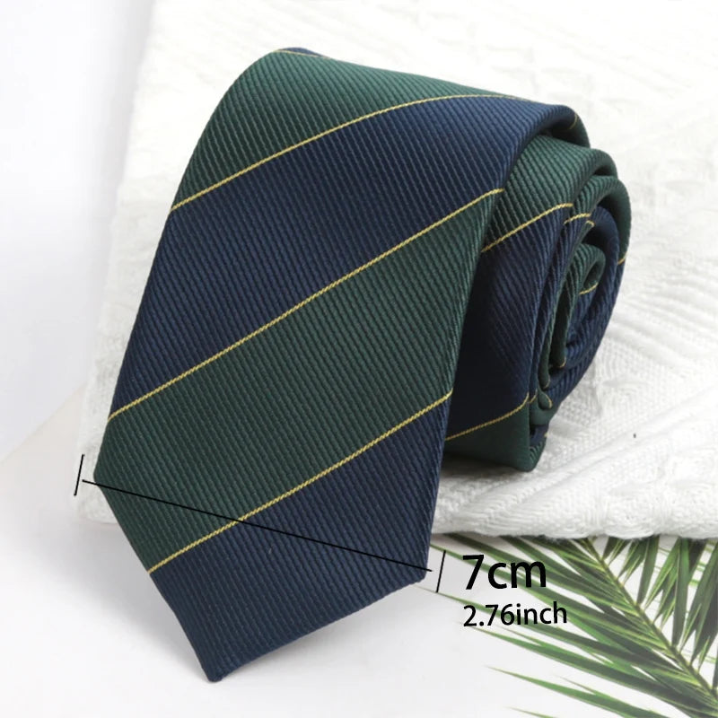 Men's Army Green Necktie – Solid Polyester | 7cm