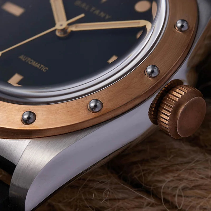 BALTANY B4030 Bronze Automatic Watch – Seiko NH38, Sapphire Crystal, 200m Water Resistant