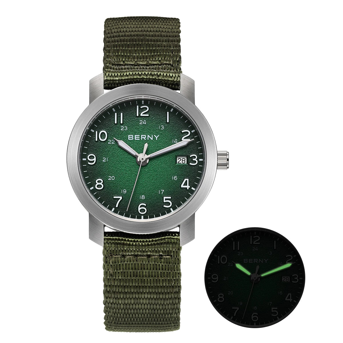BERNY 2498M Men's Quartz Watch | Miyota GM12 | 35.5mm | Nylon Strap