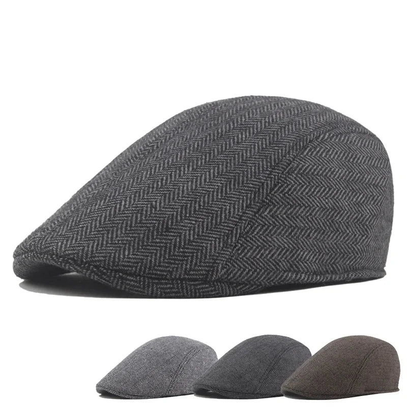 Unisex Stretch Beret – Classic Artist Painter Flat Cap for Autumn & Winter