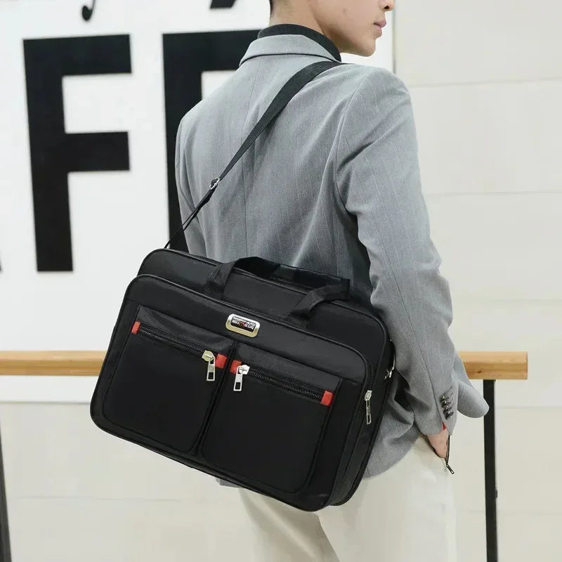 Large Capacity Business Briefcase — Multi-Pocket, Shoulder & Hand Carry