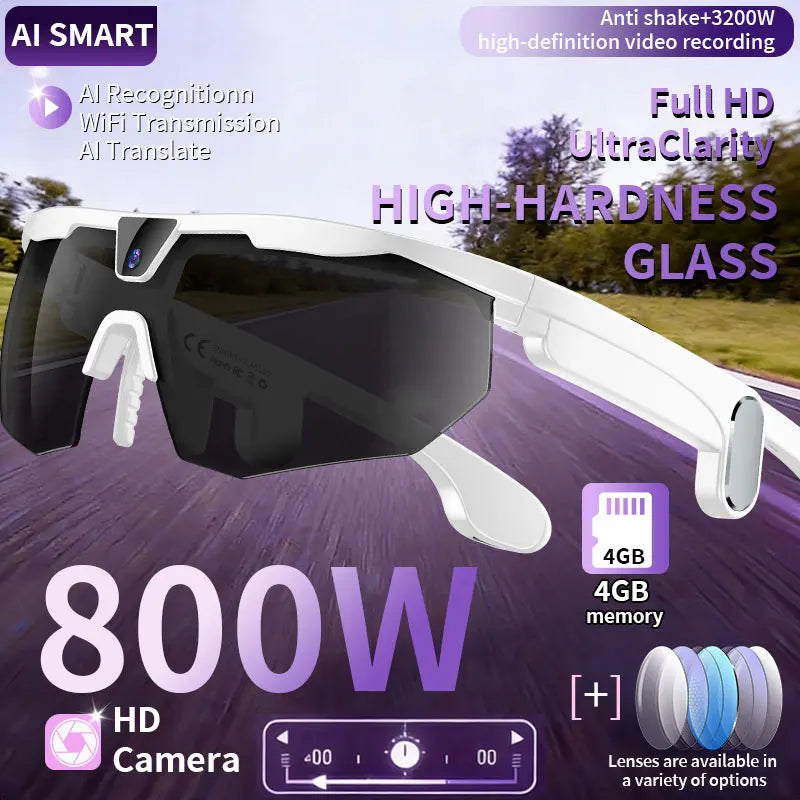 LIGE AI Sports Glasses – Sony 8MP Camera, 35g, 12-Hour Music, 3D Sound, ChatGPT, IP66