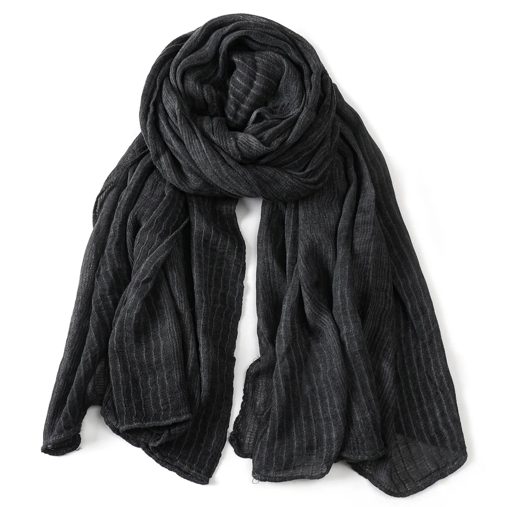 Men's Cotton Linen Solid Shawl Scarf