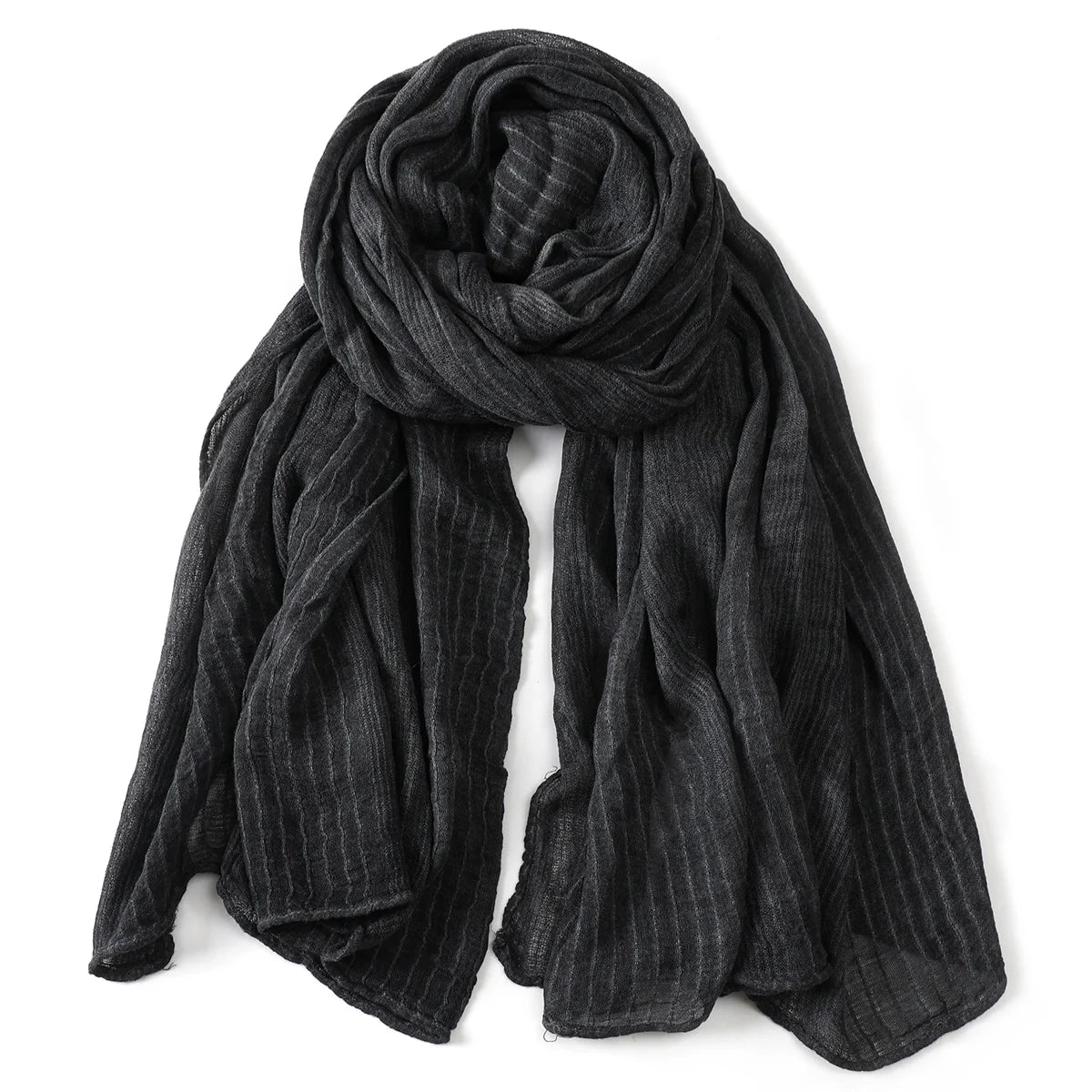 Men's Cotton Linen Solid Shawl Scarf