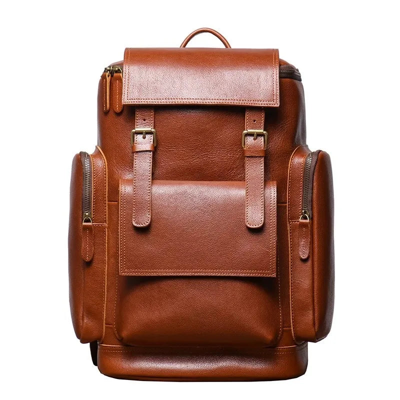 Little Black Cow Handmade Cowhide Leather Backpack – Vintage Travel & Laptop Bag