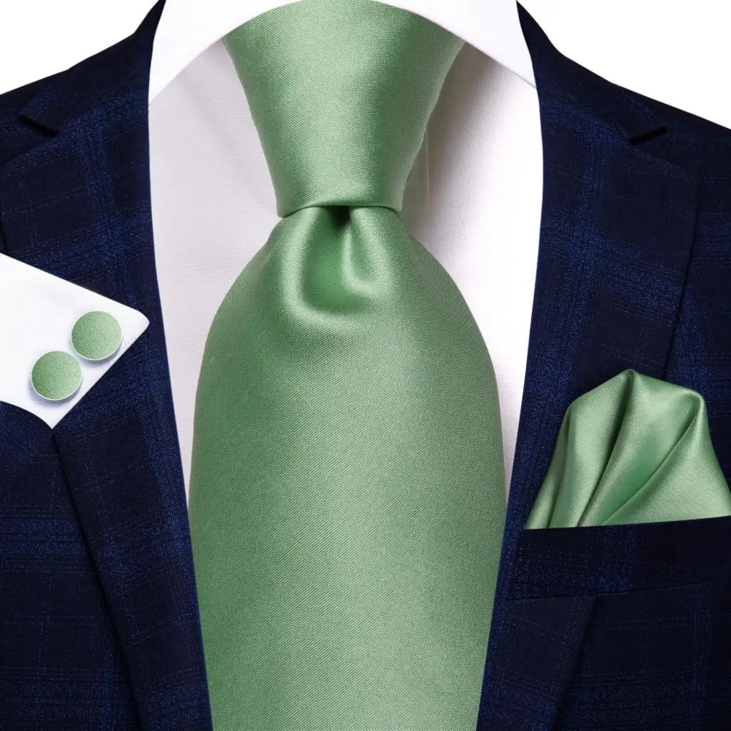 Hi-Tie Men's Necktie, Pocket Square & Cufflinks Set — Formal & Wedding