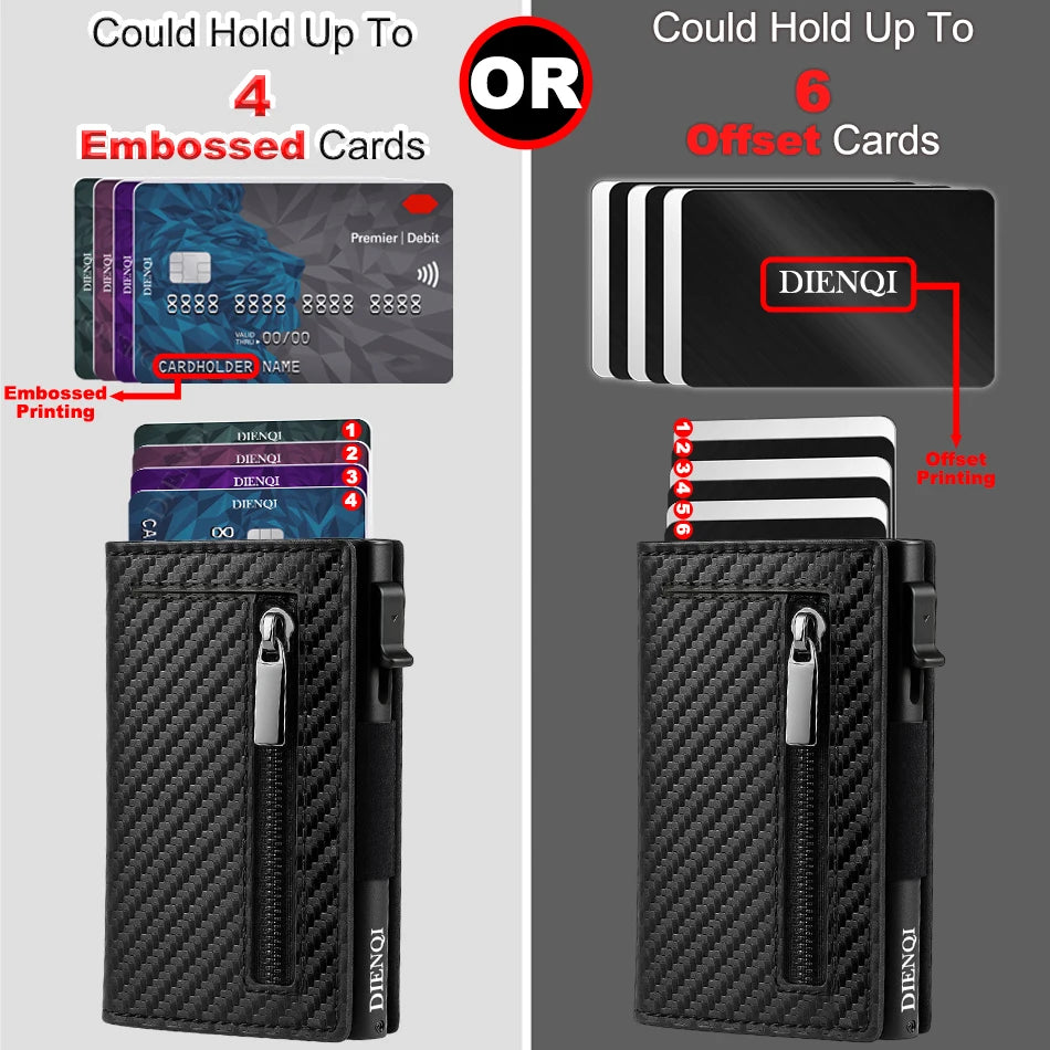 RFID Pop-Up Card Holder | Aluminium & Leather | Minimalist Wallet